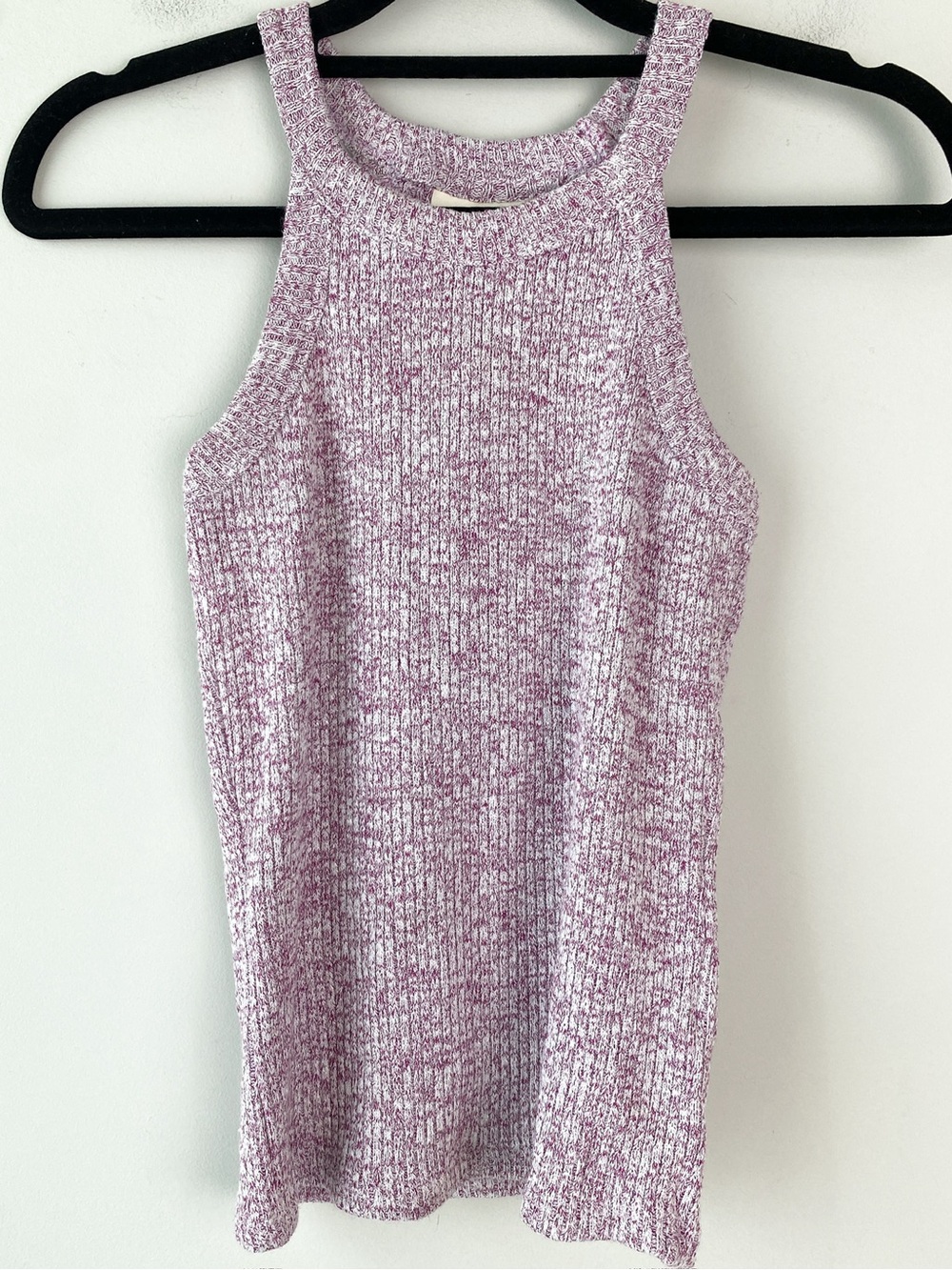 Maeve Anthropologie Womens Harlan Knit Tank Top XS Heathered Pink High Neck